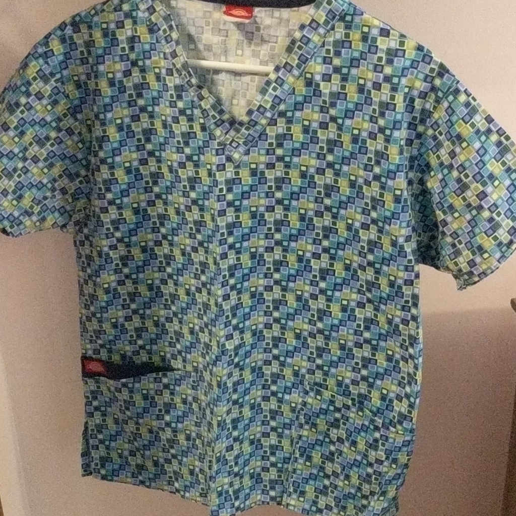 Patterned Scrub Top
